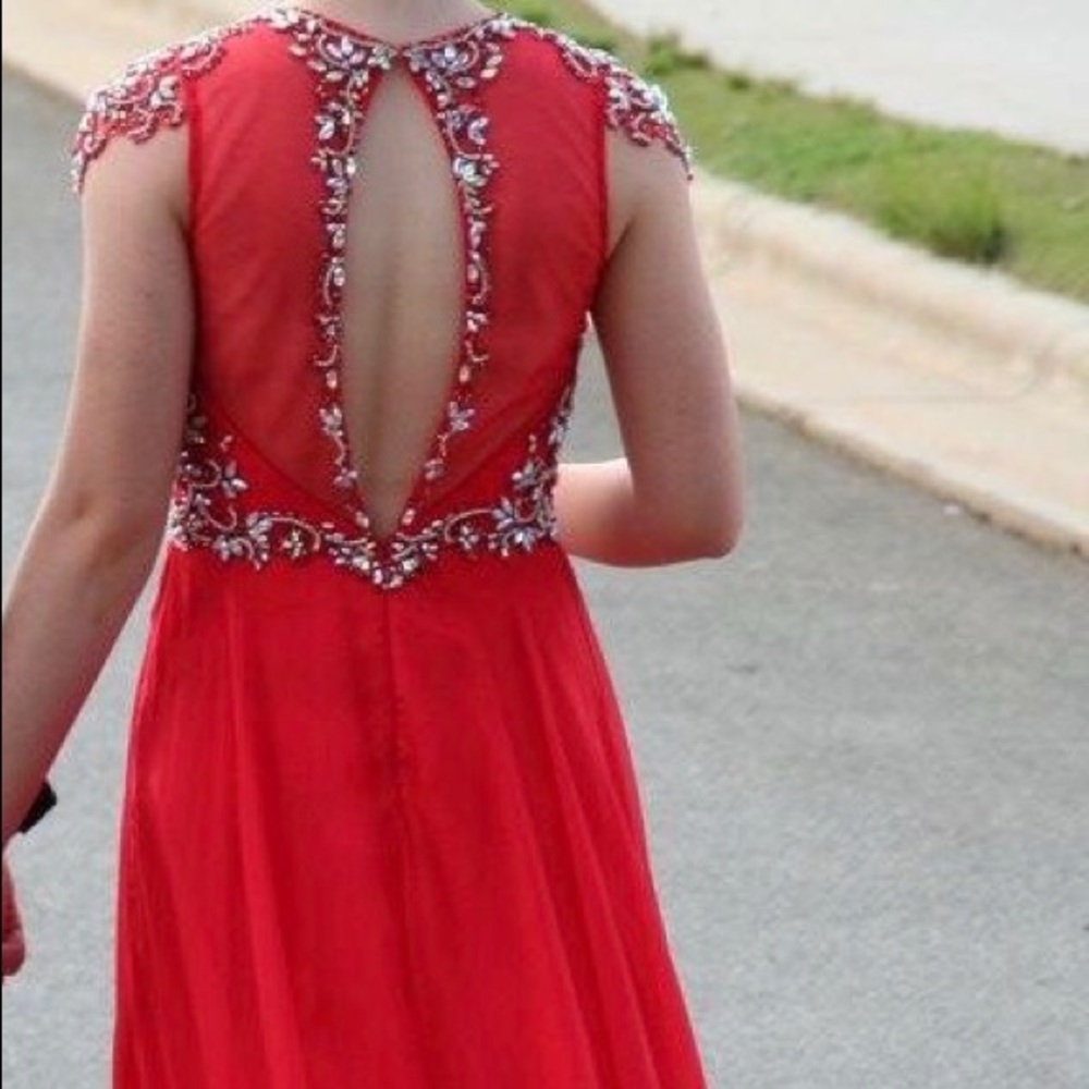 Red Rachel Allan Prom Dress - Picture 2 of 2